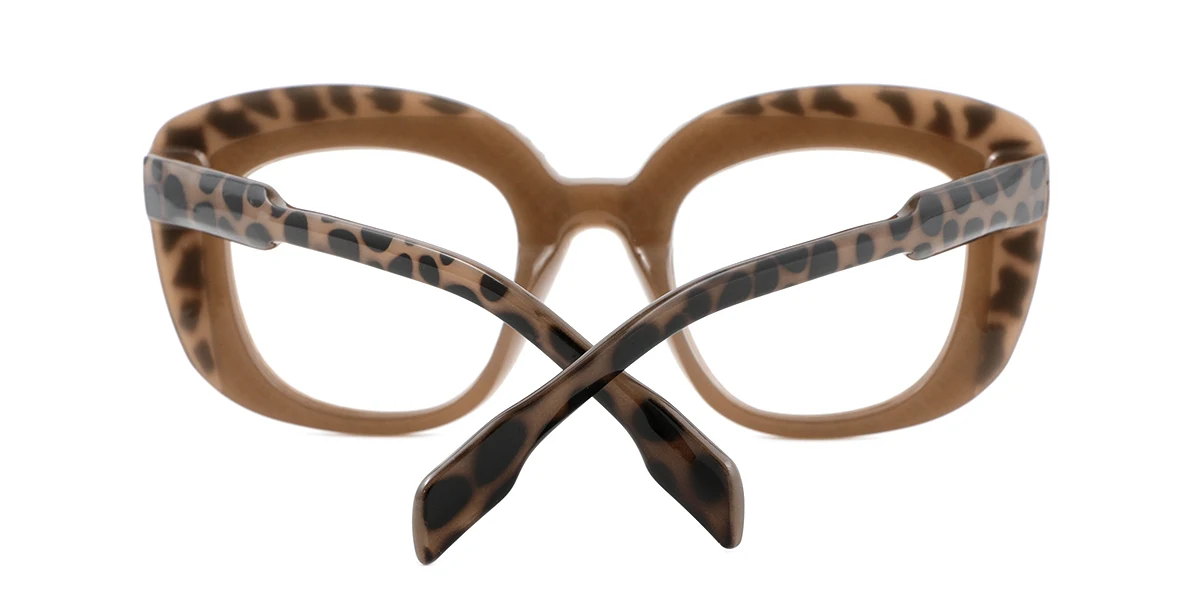 Brown Rectangle Simple Classic Custom Engraving Eyeglasses | WhereLight