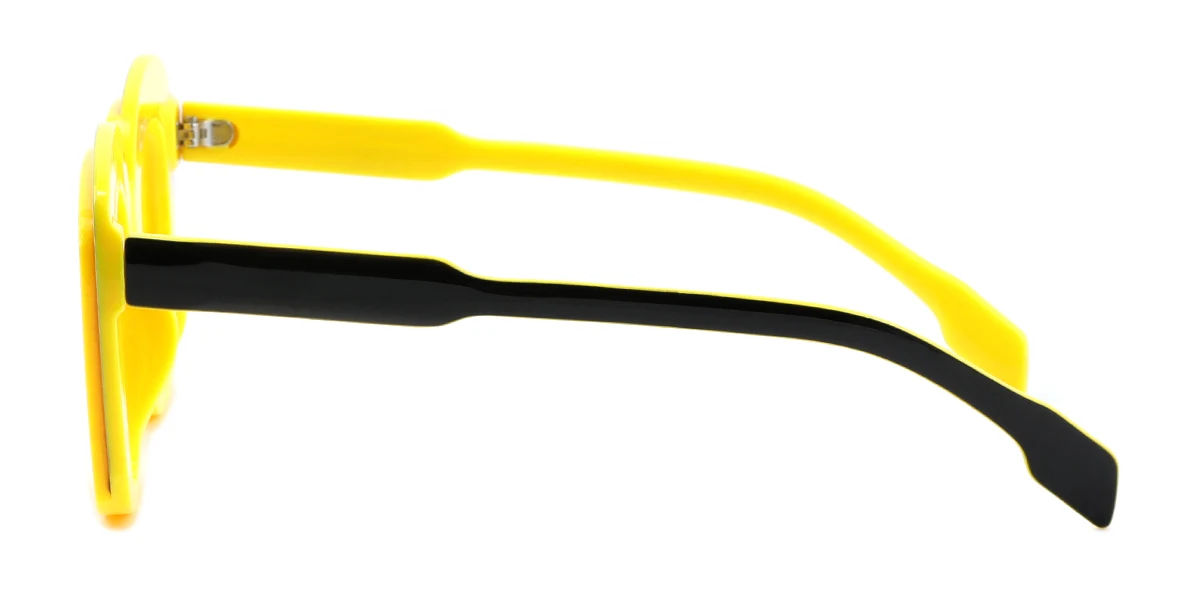 Yellow Rectangle Simple Classic Custom Engraving Eyeglasses | WhereLight