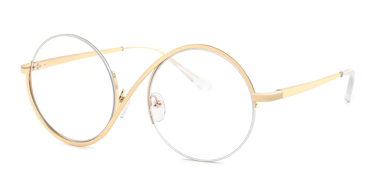 Gold Round Unique Gorgeous  Eyeglasses | WhereLight