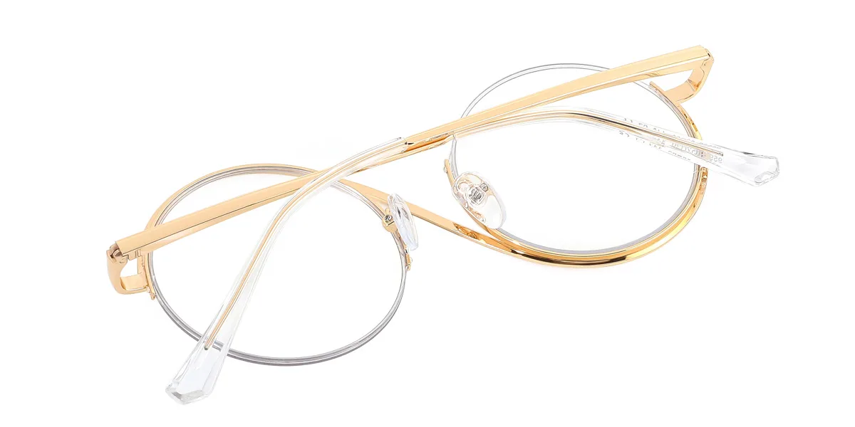 Gold Round Unique Gorgeous  Eyeglasses | WhereLight