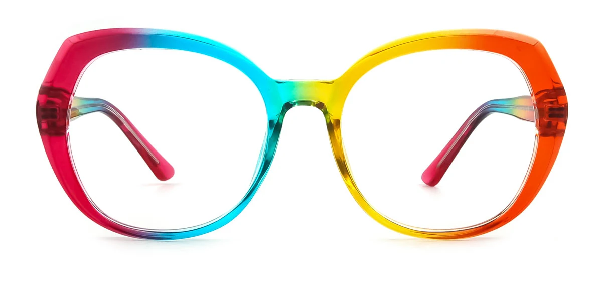 Multicolor Round Oval Geometric Retro Unique Spring Hinges Custom Engraving Eyeglasses | WhereLight