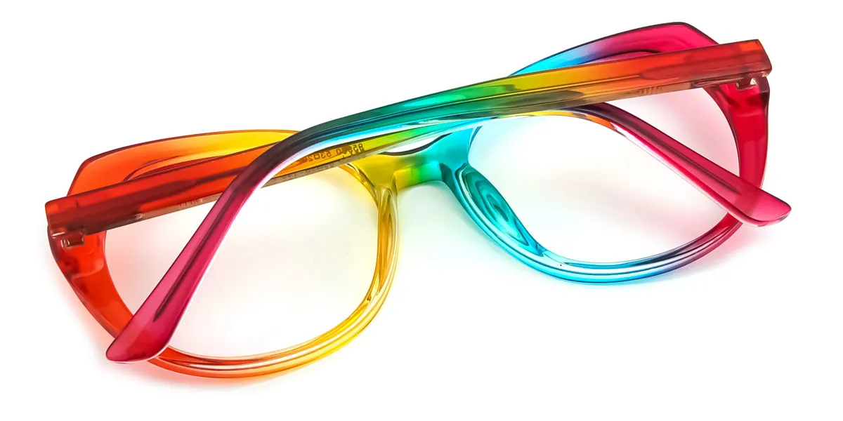 Multicolor Round Oval Geometric Retro Unique Spring Hinges Custom Engraving Eyeglasses | WhereLight