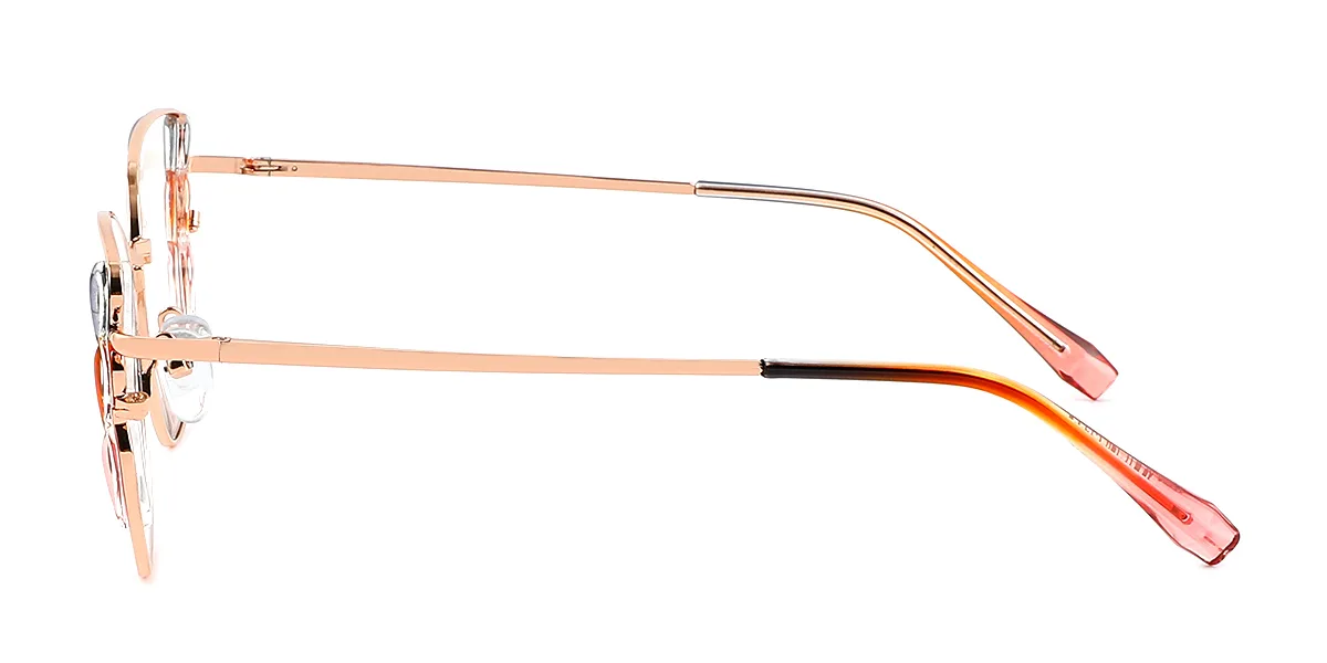 Orange Butterfly Simple Classic Retro Spring Hinges Custom Engraving Eyeglasses | WhereLight