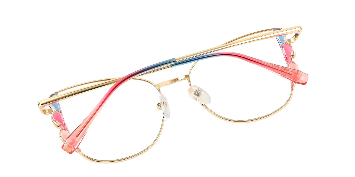 Pink Butterfly Simple Classic Retro Spring Hinges Custom Engraving Eyeglasses | WhereLight