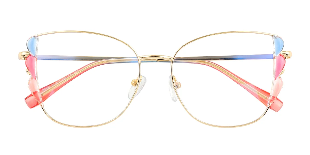 Pink Butterfly Simple Classic Retro Spring Hinges Custom Engraving Eyeglasses | WhereLight