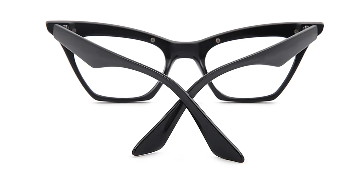 Black Cateye Irregular Classic Unique Gorgeous Custom Engraving Eyeglasses | WhereLight