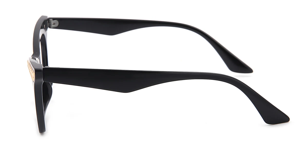 Black Cateye Irregular Classic Unique Gorgeous Custom Engraving Eyeglasses | WhereLight