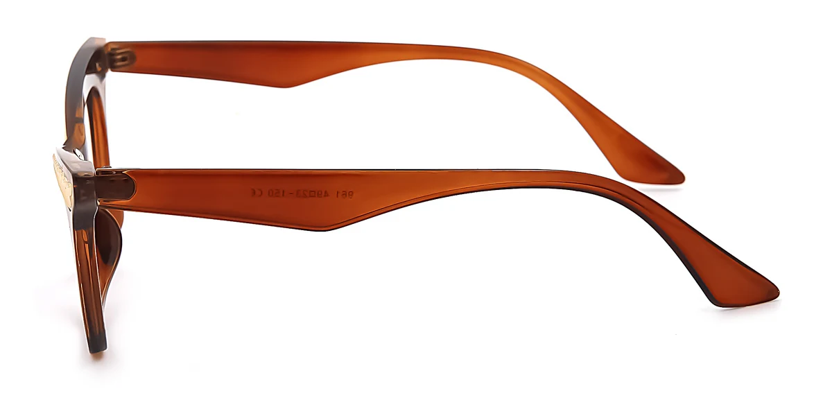 Brown Cateye Irregular Classic Unique Gorgeous Custom Engraving Eyeglasses | WhereLight