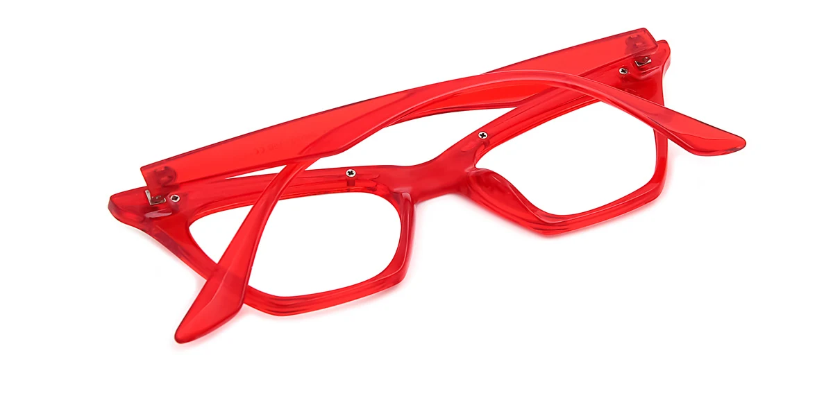 Red Cateye Irregular Classic Unique Gorgeous Custom Engraving Eyeglasses | WhereLight
