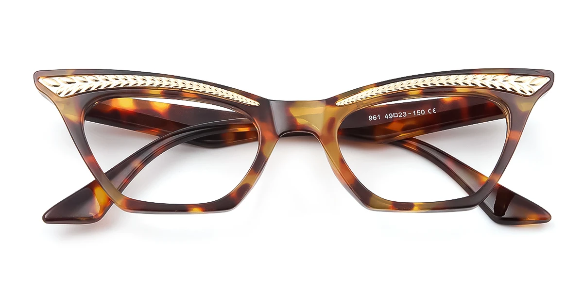 Tortoiseshell Cateye Irregular Classic Unique Gorgeous Custom Engraving Eyeglasses | WhereLight