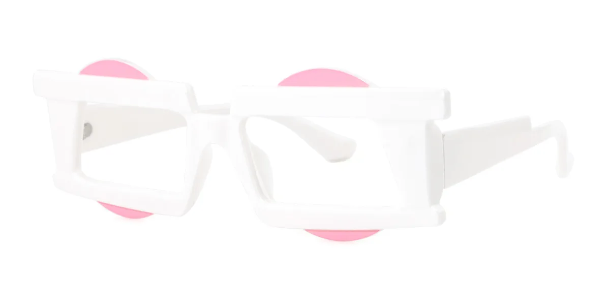 White Rectangle Gorgeous  Eyeglasses | WhereLight