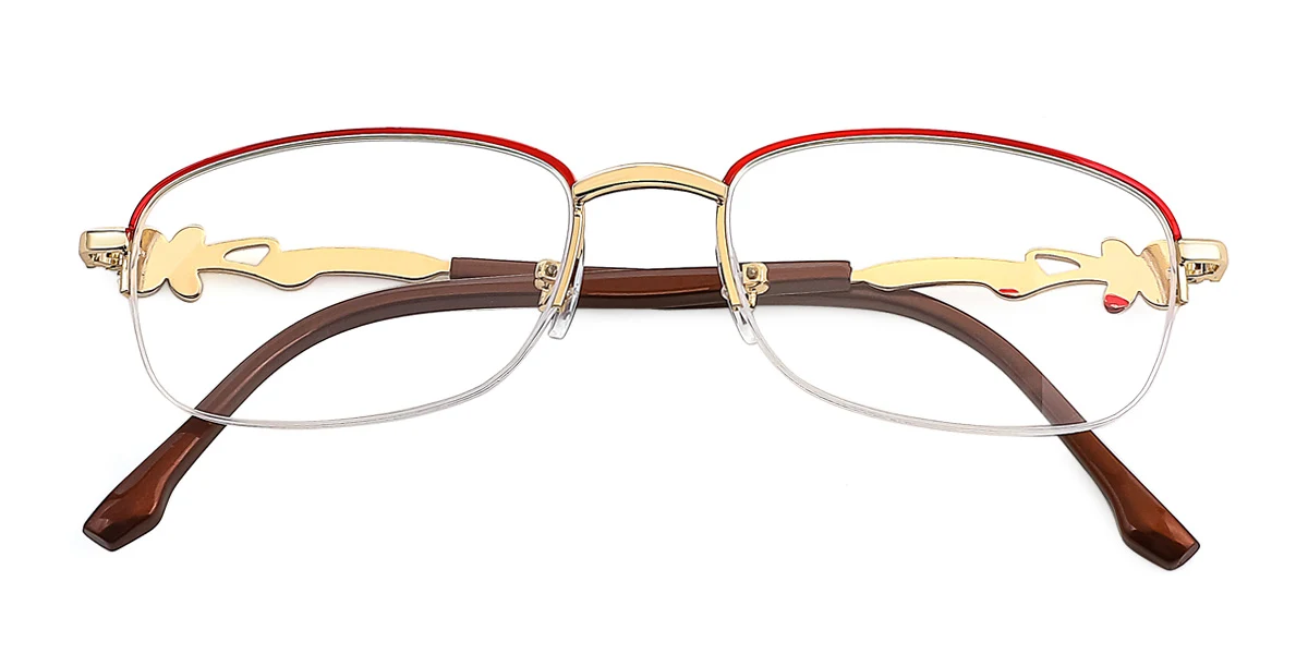 Red Oval Simple Classic  Eyeglasses | WhereLight