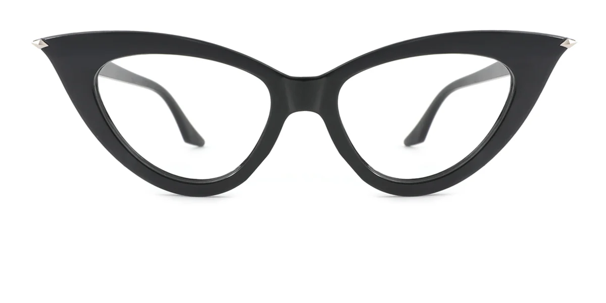 Black Cateye Classic Unique Custom Engraving Eyeglasses | WhereLight