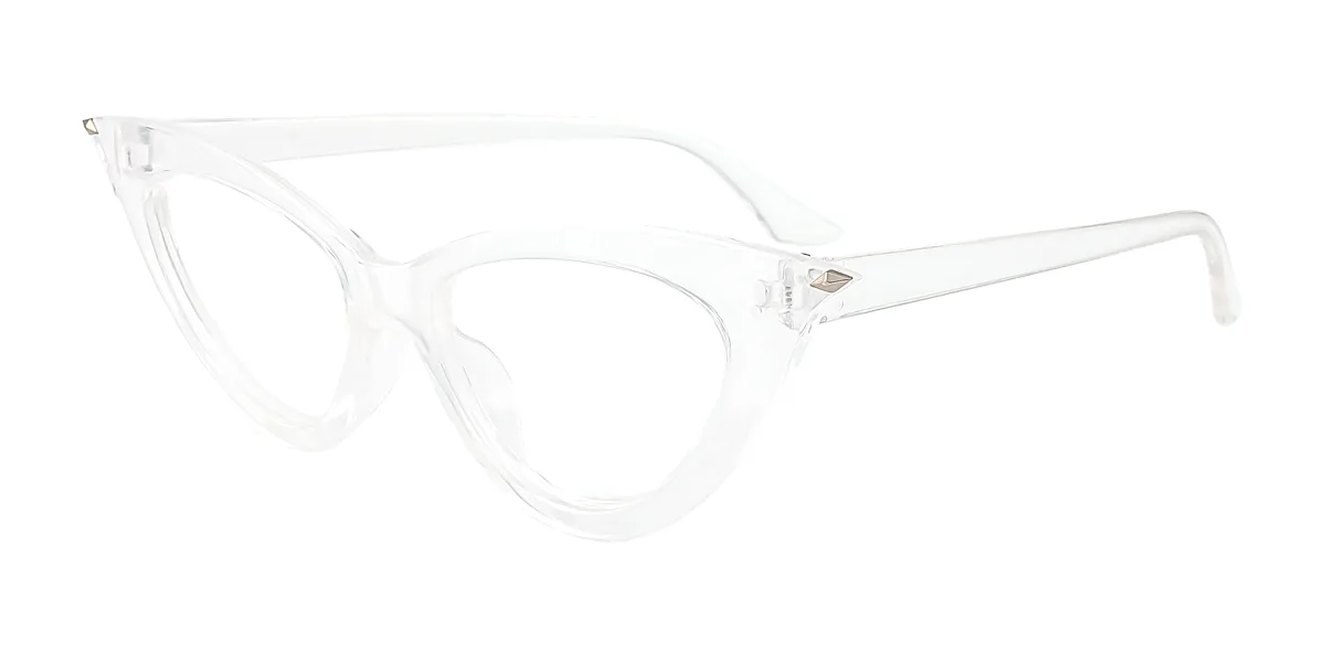 Clear Cateye Classic Unique Custom Engraving Eyeglasses | WhereLight