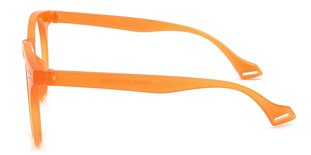 Orange Round Classic Custom Engraving Eyeglasses | WhereLight