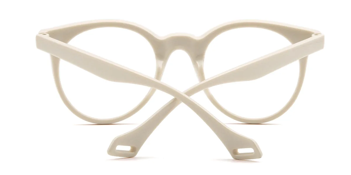 White Round Classic Custom Engraving Eyeglasses | WhereLight