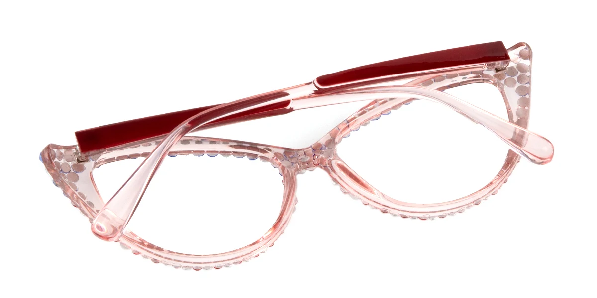 Pink Cateye Gorgeous Rhinestone Custom Engraving Eyeglasses | WhereLight