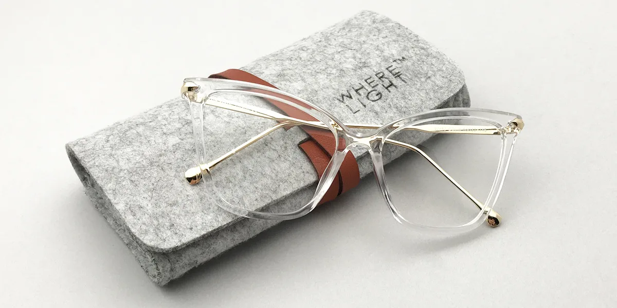 Clear Cateye Unique  Eyeglasses | WhereLight