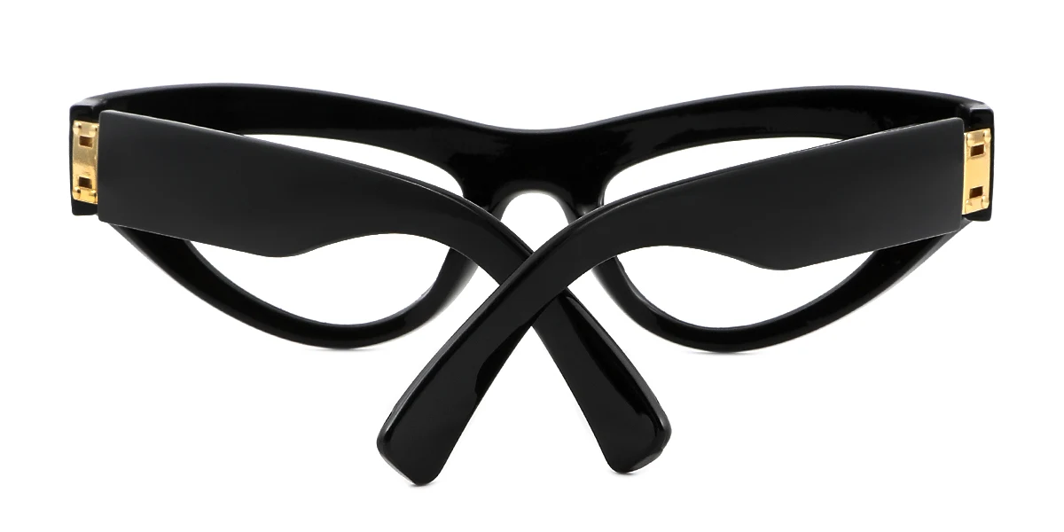 Black Cateye Simple Custom Engraving Eyeglasses | WhereLight