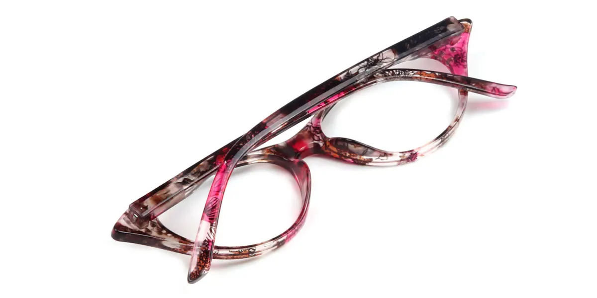 Floral Cateye Unique Gorgeous Spring Hinges Custom Engraving Eyeglasses | WhereLight