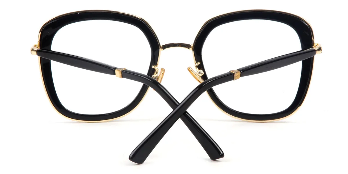 Black Rectangle Classic Custom Engraving Eyeglasses | WhereLight Black Rectangle Classic Custom Engraving Eyeglasses | WhereLight
