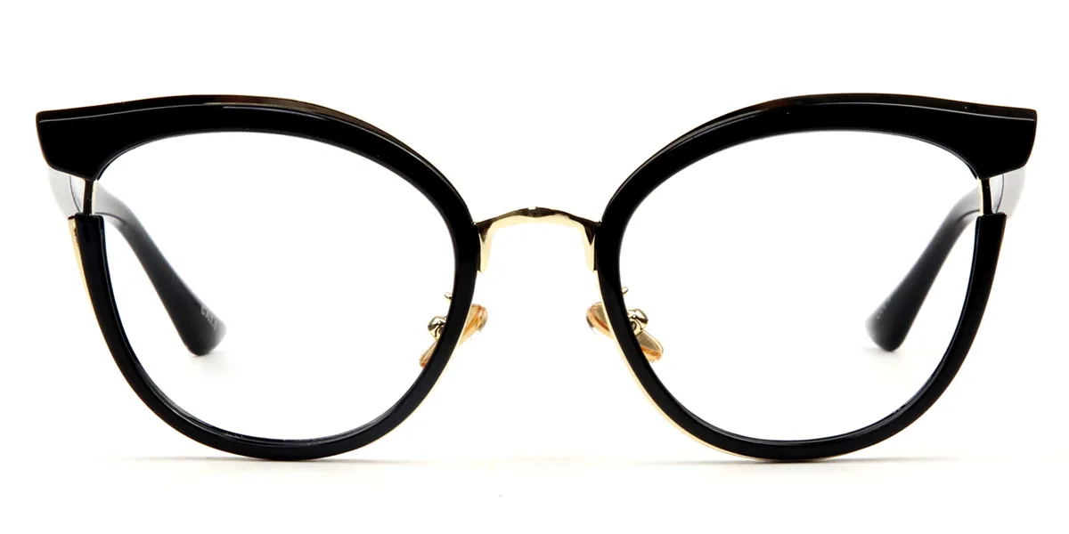 Black Cateye Round Unique Custom Engraving Eyeglasses | WhereLight