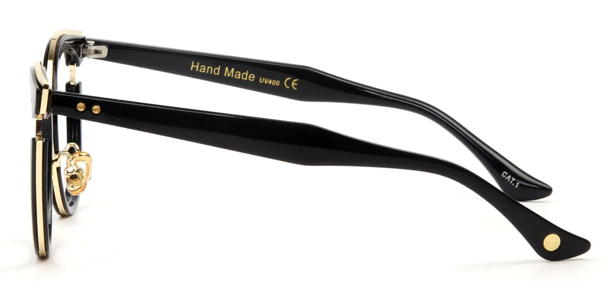Black Cateye Round Unique Custom Engraving Eyeglasses | WhereLight