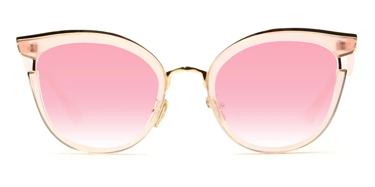 Pink Cateye Round Unique Custom Engraving Eyeglasses | WhereLight