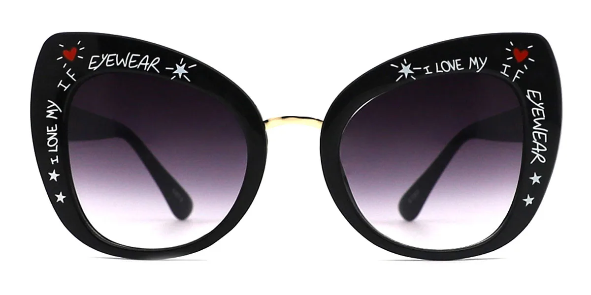 Black Cateye Unique Custom Engraving Sunglasses | WhereLight