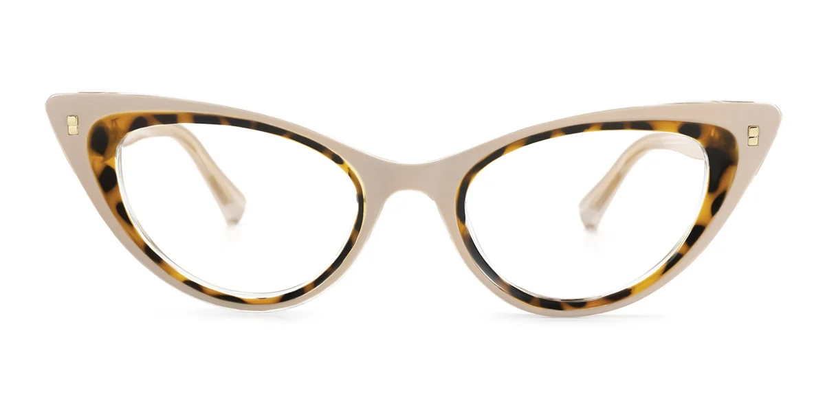 Brown_pink Cateye Unique Spring Hinges Eyeglasses | WhereLight