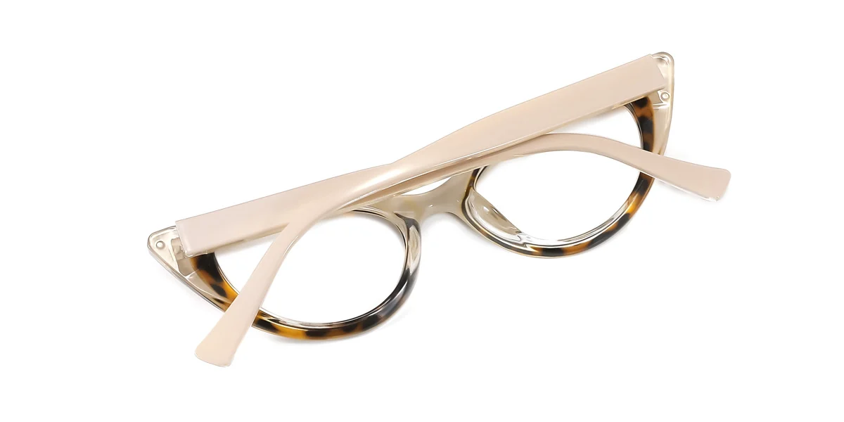 Brown_pink Cateye Unique Spring Hinges Eyeglasses | WhereLight