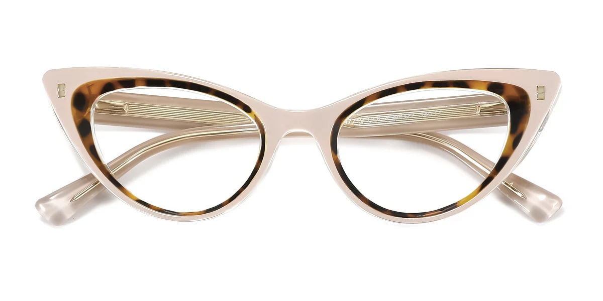 Brown_pink Cateye Unique Spring Hinges Eyeglasses | WhereLight