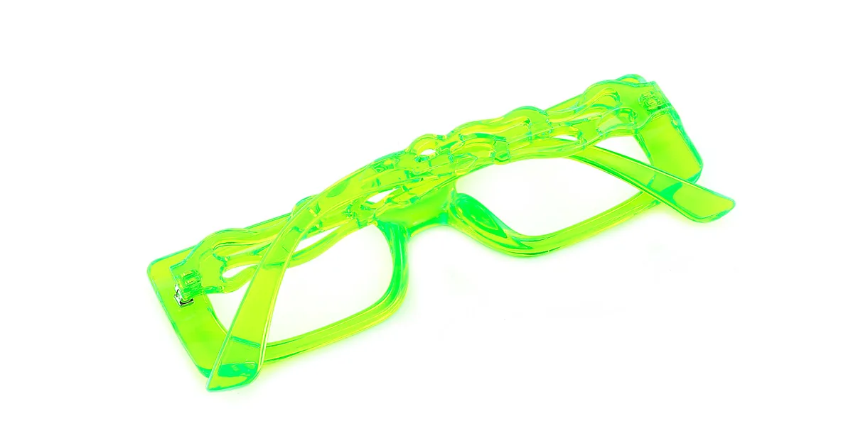 Green Rectangle Unique  Eyeglasses | WhereLight