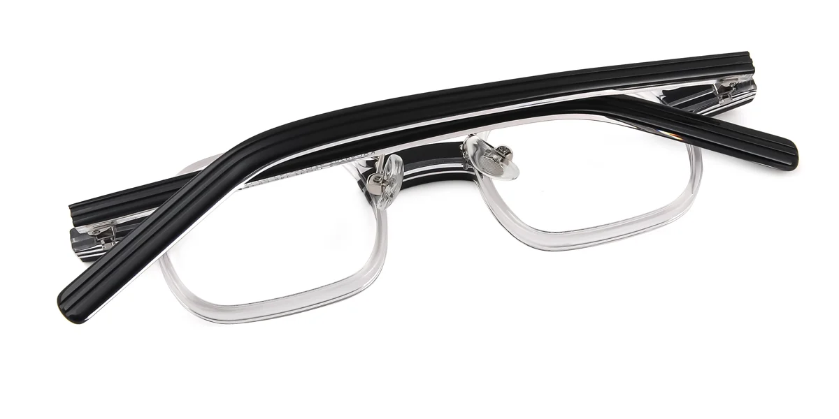 Clear Rectangle Retro  Eyeglasses | WhereLight
