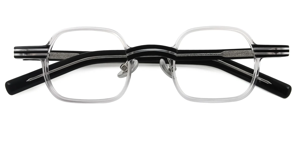 Clear Rectangle Retro  Eyeglasses | WhereLight