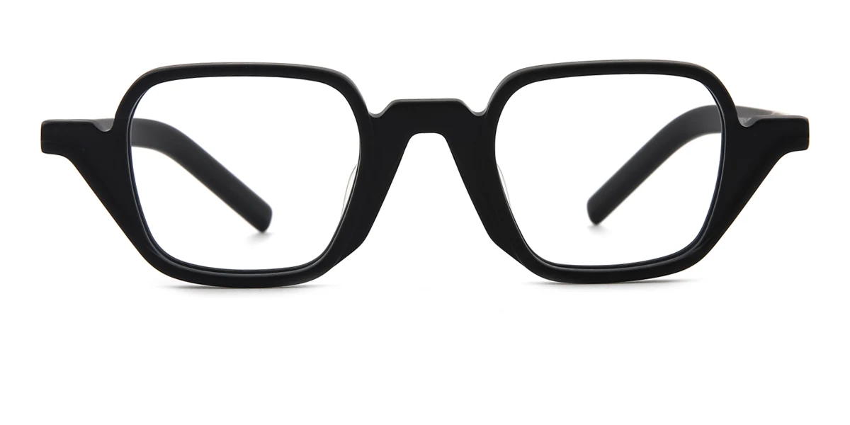 Black Geometric Retro  Eyeglasses | WhereLight