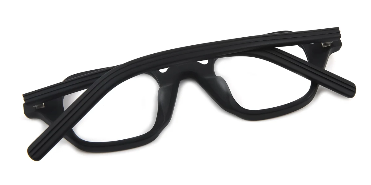 Black Geometric Retro  Eyeglasses | WhereLight