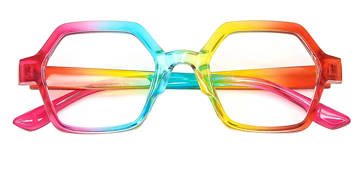 Multicolor Geometric Irregular Classic Retro Custom Engraving Eyeglasses | WhereLight