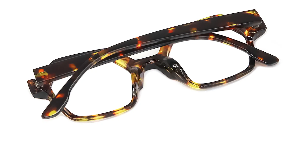 Tortoiseshell Geometric Irregular Classic Retro Custom Engraving Eyeglasses | WhereLight