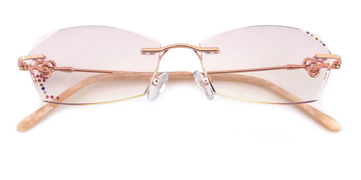 Pink Geometric Irregular Unique Gorgeous Rhinestone  Handmade Glasses | WhereLight