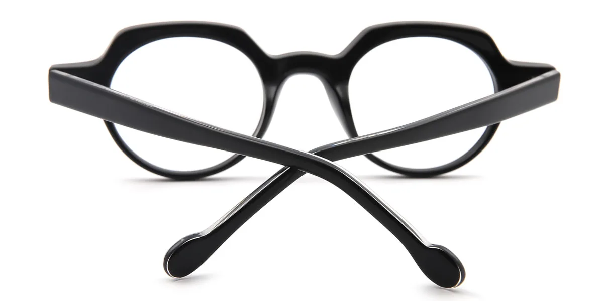 Black Geometric Retro Gorgeous Custom Engraving Eyeglasses | WhereLight
