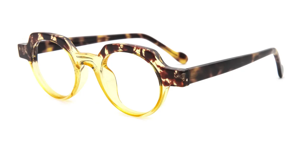 Tortoiseshell Geometric Retro Gorgeous Custom Engraving Eyeglasses | WhereLight