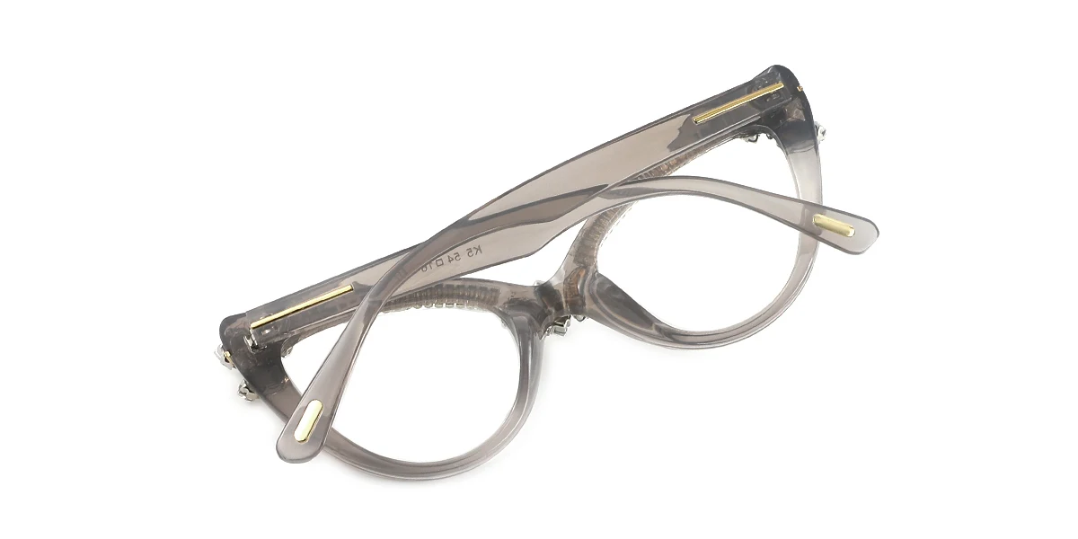 Grey Cateye Gorgeous Rhinestone Custom Engraving Eyeglasses | WhereLight