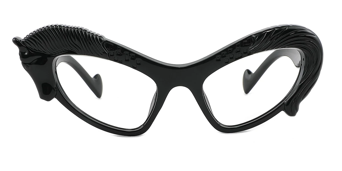 Black Cateye Unique  Eyeglasses | WhereLight