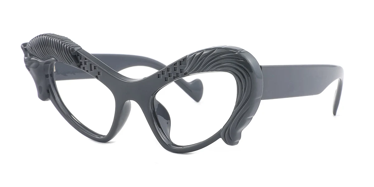 Grey Cateye Unique  Eyeglasses | WhereLight