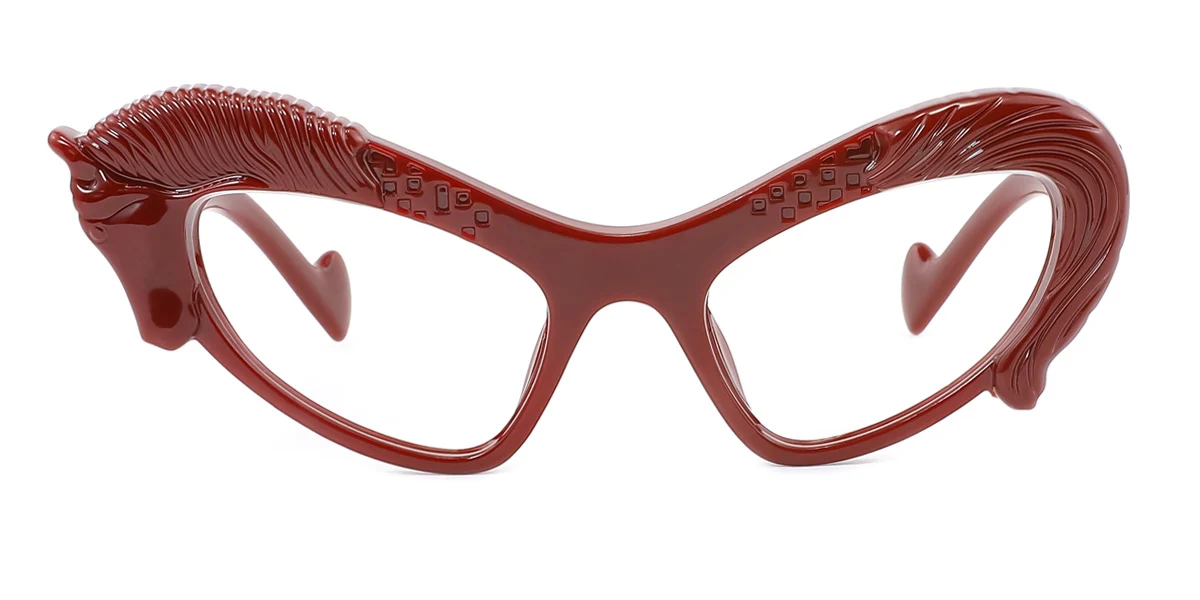Red Cateye Unique  Eyeglasses | WhereLight