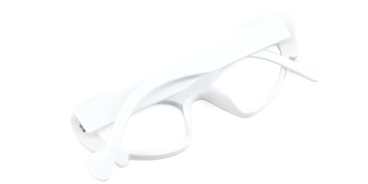White Cateye Unique  Eyeglasses | WhereLight