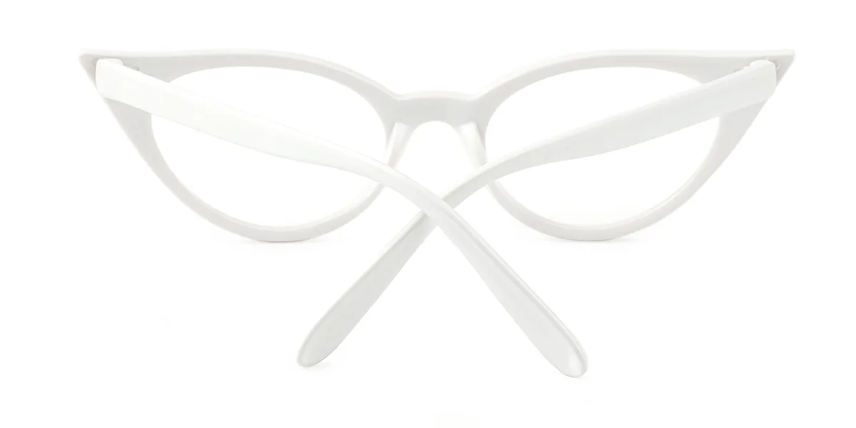 White Cateye Unique Super Light Custom Engraving Eyeglasses | WhereLight