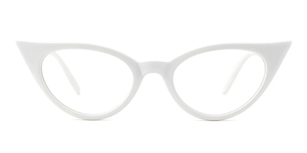 White Cateye Unique Super Light Custom Engraving Eyeglasses | WhereLight
