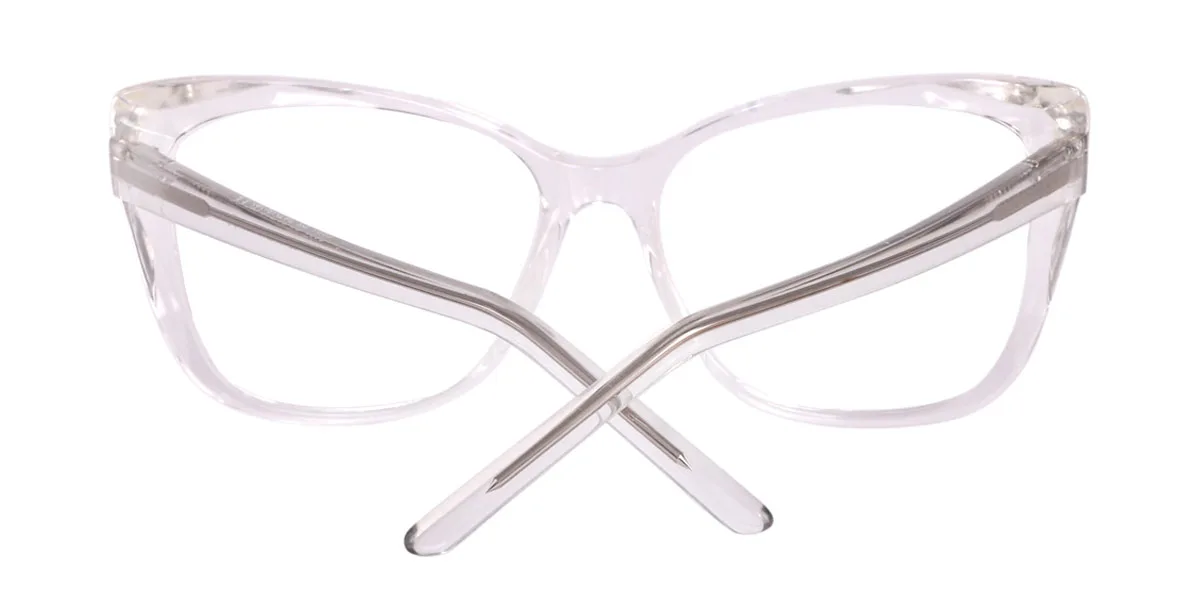 Clear Cateye Classic Spring Hinges Custom Engraving Eyeglasses | WhereLight